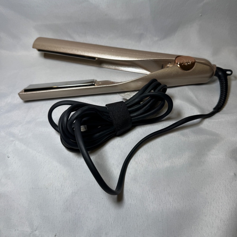 TYME Iron Pro 2-in-1 Hair Curler and Straightener Gold Titanium Plates Dual Volt